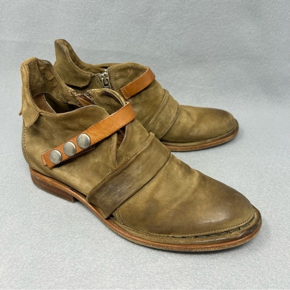 A.S. 98 Bryan Distressed Tan Leather Ankle Boots, Women’s Size EU 36/US 5.5-6. - Picture 2 of 12